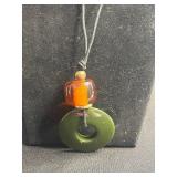 Assorted Necklaces - Black Onyx Like Bead, Gold Elephant Pendant, Green Donut Pendant