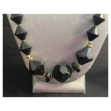 Assorted Necklaces - Black Onyx Like Bead, Gold Elephant Pendant, Green Donut Pendant