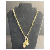 Assorted Necklaces - Black Onyx Like Bead, Gold Elephant Pendant, Green Donut Pendant