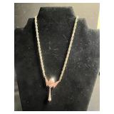 Beaded Necklace Set - Black Multi-Strand, Red Coral Beads, Gold-Tone Tassel Pendants