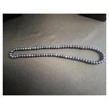 Beaded Necklace Set - Black Multi-Strand, Red Coral Beads, Gold-Tone Tassel Pendants