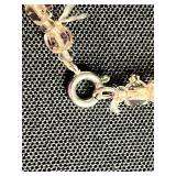 VTG PM & Co Ornate Box & Bead Jewelry Set - Pink & Cream Necklaces with Crystal Tassel Pendant