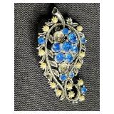 Vintage Costume Jewelry Lot - Brooches, Pins, Bracelets & Rings, Enamel Floral - all missing stones or broken pins