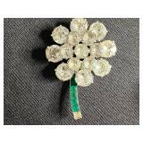 Vintage Costume Jewelry Lot - Brooches, Pins, Bracelets & Rings, Enamel Floral - all missing stones or broken pins