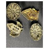 Assorted Rhinestone Brooches & Pins - Vintage Costume Jewelry Collection - all missing stones or broken pins