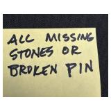 Assorted Rhinestone Brooches & Pins - Vintage Costume Jewelry Collection - all missing stones or broken pins