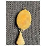 Vintage Gold-Tone Jewelry Lot: Enamel Heart Locket, Beaded Bracelet & Leaf Pins