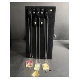 Vintage Word-Art Pendant Necklaces (Lot of 3) Framed Print Charms & Tassels