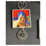 Vintage Word-Art Pendant Necklaces (Lot of 3) Framed Print Charms & Tassels