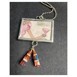 Three Glass Art Hand Made Framed Photo Necklaces - Assorted Prints