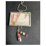 Three Glass Art Hand Made Framed Photo Necklaces - Assorted Prints