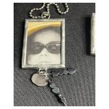Three Glass Art Hand Made Framed Photo Necklaces - Assorted Prints