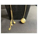 Lariat Gold-Tone Necklaces with Filigree Pendant, Tassel & Pearl Drops