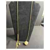 Lariat Gold-Tone Necklaces with Filigree Pendant, Tassel & Pearl Drops