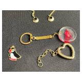 Lariat Acrylic Shell Bead Necklaces - Gold Tone Chains with Shell Charms