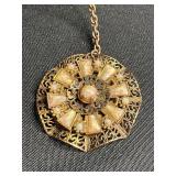 Gold-Tone Layered Lariat Charm Necklaces With Shell & Heart Pendants (Lot of 2)