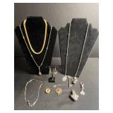 10-14K Gold-Filled Necklace, Earrings Stamped Mexico, Gold Tone Necklace, Pendants & Other Misc Pieces