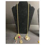 Gold-Tone Lariat Charm Necklaces (Lot of 2)