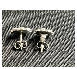 Gold Tone Chain Necklace, Pearl Drop Earrings, Filigree Heart Earrings & Unique Pin