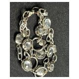 Gold Tone Chain Necklace, Pearl Drop Earrings, Filigree Heart Earrings & Unique Pin