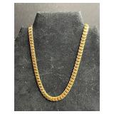 Gold Tone Chain Necklace, Pearl Drop Earrings, Filigree Heart Earrings & Unique Pin