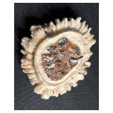Seashells & Painted Heart Dish - Moose Antler Fossil, Moose Fossil Belt Buckle, Fossil Tooth