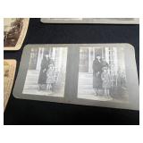 The Universal Photo Art Co. Stereoview Card Set - Vintage 1900s Philadelphia, PA & VTG Framed Counted Cross Stitch