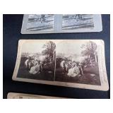 The Universal Photo Art Co. Stereoview Card Set - Vintage 1900s Philadelphia, PA & VTG Framed Counted Cross Stitch