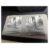 The Universal Photo Art Co. Stereoview Card Set - Vintage 1900s Philadelphia, PA & VTG Framed Counted Cross Stitch