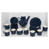 Vintage Melitta Tea Set – Navy, Made in Germany – Set of 6