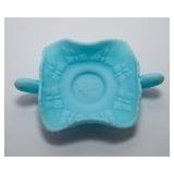 Vintage Fenton Glass Collectibles – Praying Children Figurines (Likely Uranium!) & Blue Satin Candy Dish