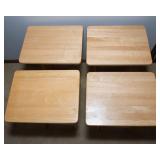 Four Wooden TV Dinner Trays with Stand