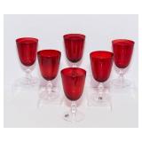 Set of 6 Red Goblets