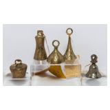Set of 5 Vintage Sarna Brass Bells