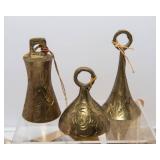 Set of 5 Vintage Sarna Brass Bells