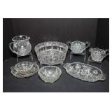 Cut Glass Serving Ware - 7 Pieces