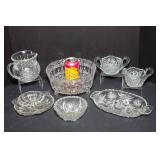Cut Glass Serving Ware - 7 Pieces
