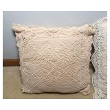 Set of Three Crocheted Throw Pillows