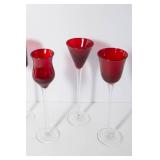 Set of 6 Ruby Red Cordial Glasses