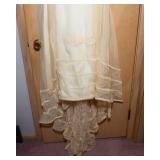 1970s Vintage Wedding Dress – Sheer Long Sleeves with Small Train