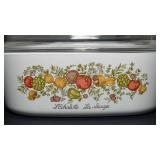 Vintage Spice of Life Glass Baking Dishes with Pyrex Lids – Set of 2