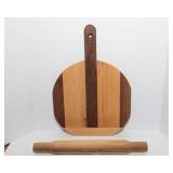 Handcrafted Wooden Pizza Paddle & Rolling Pin