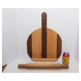 Handcrafted Wooden Pizza Paddle & Rolling Pin