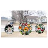 Three Glass Window Hangings