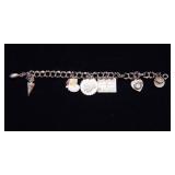 Sterling Charm Bracelet with 7 Charms