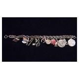 Sterling Charm Bracelet with 13 Charms