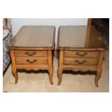 French Provincial Bassett Furniture End Tables – Set of Two