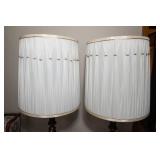 Set of 2 Large Vintage Brass Lamps