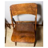 Vintage Steamed Wood Folding Chairs with Metal Hardware – Set of 2
