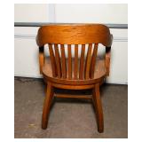 Vintage Solid Wood Curved-Arm Chair